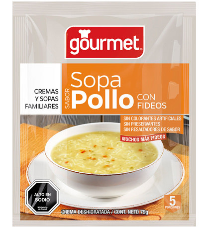 SOPA DE POLLO CON FIDEOS  GOURMET 70 GR           